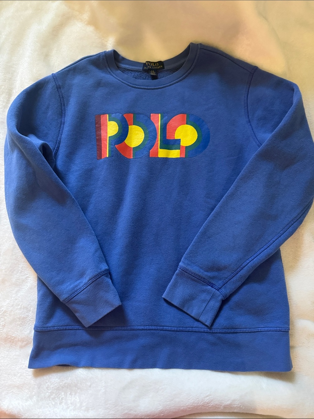 Polo by Ralph Lauren Royal Blue Crewneck with Rainbow POLO Logo
